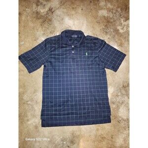 Ralph Lauren Polo Golf Shirt Mens Size M Short Sleeve Navy And Green